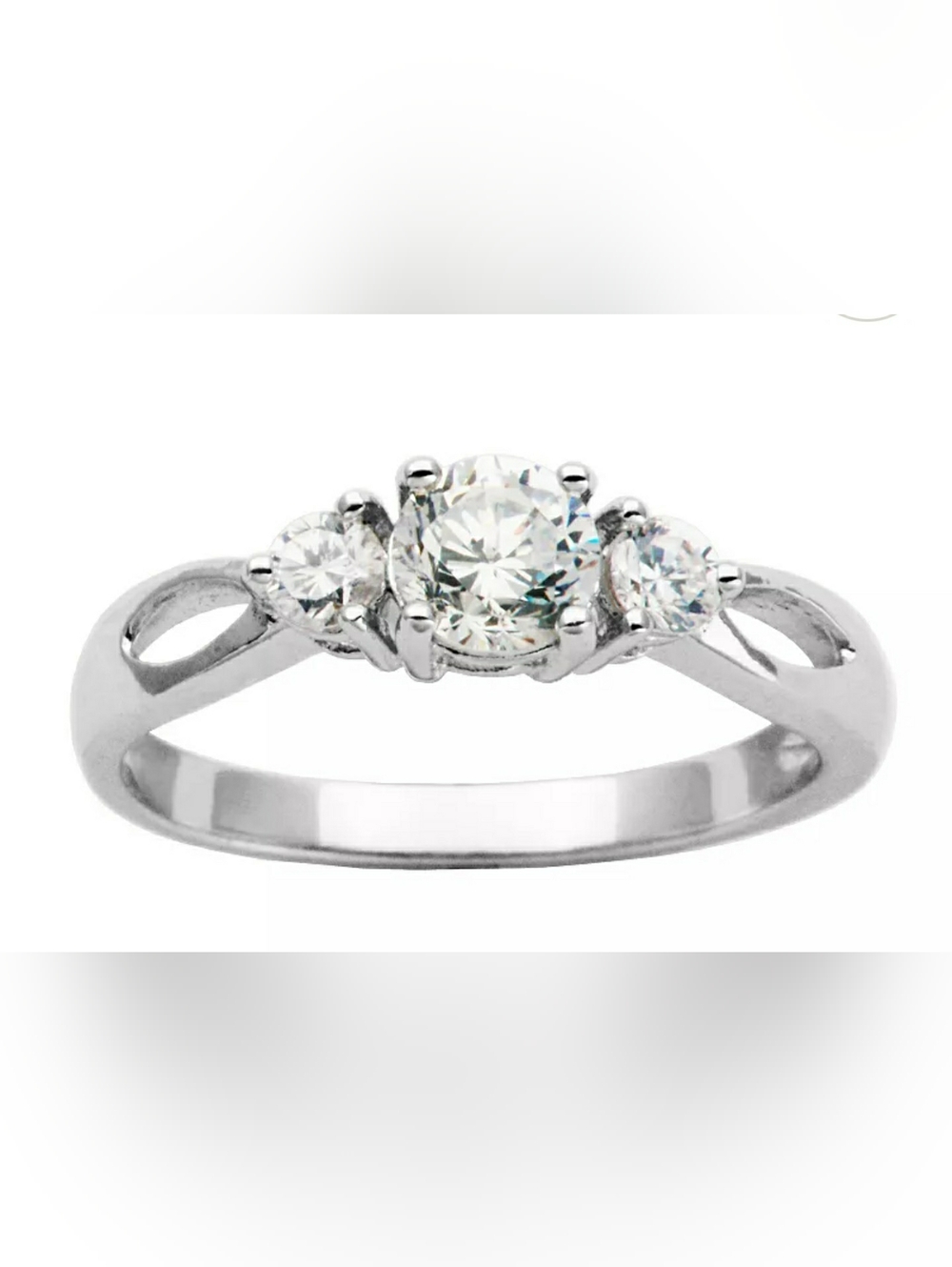 Sterling Silver Trilogy CZ - Past Present Future .925 Elegant Brilliant Classic
